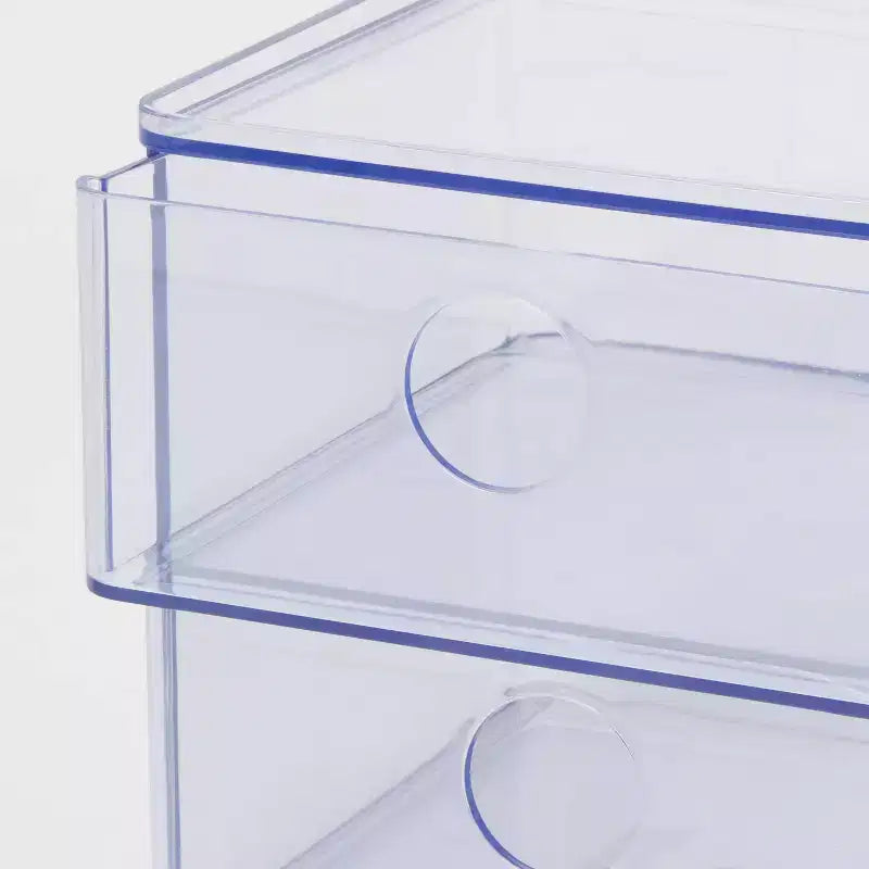 Poubelle divisée transparente avec tiroir