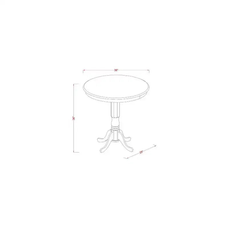 Ensemble table de salle à manger en bois massif avec placage de chêne naturel, trois pièces - 4 places