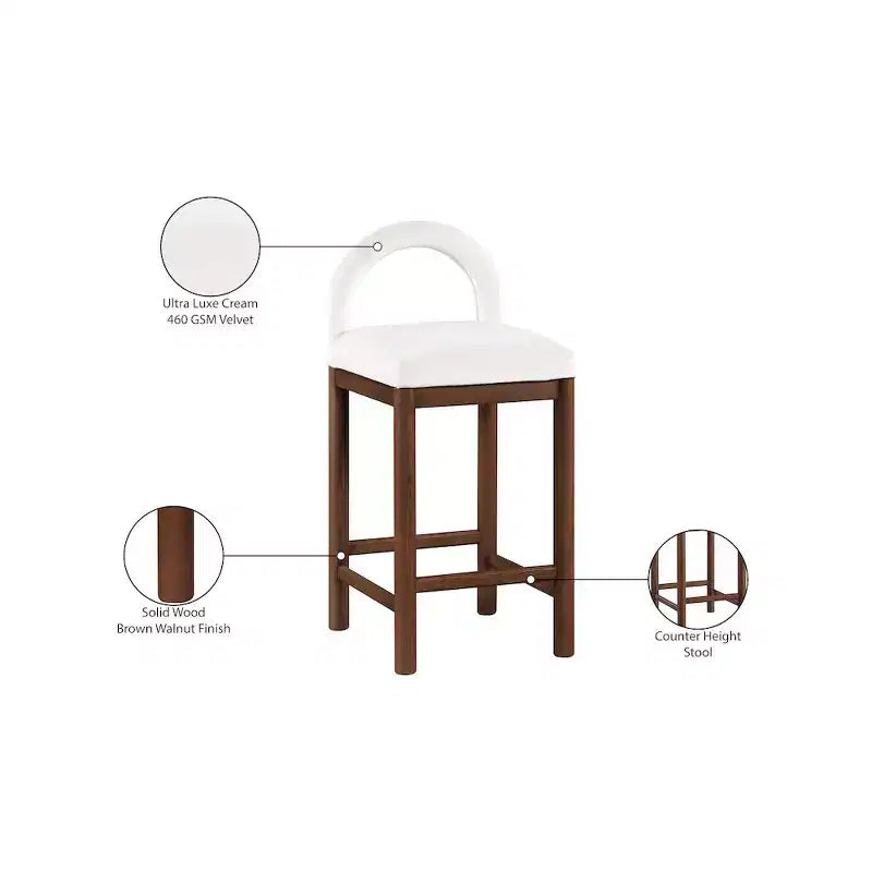 Tabouret de bar en velours