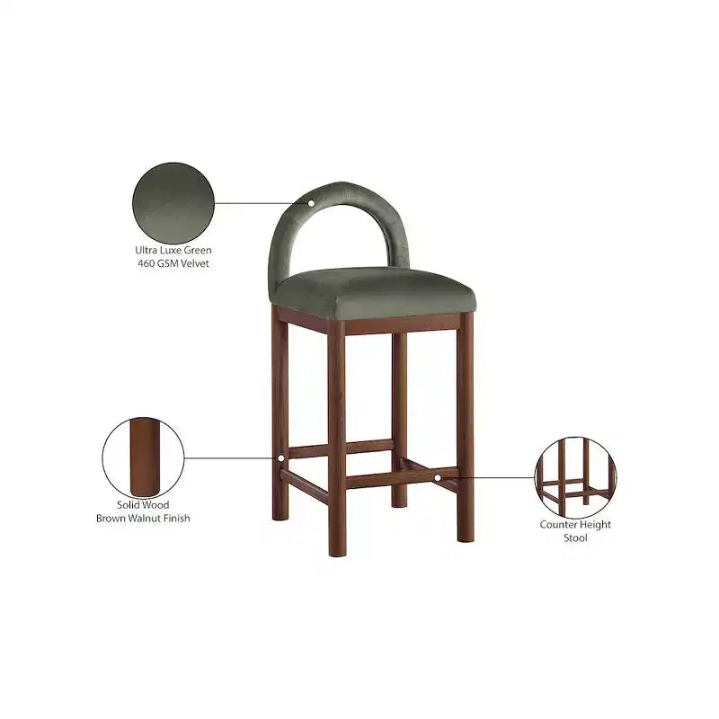 Tabouret de bar en velours