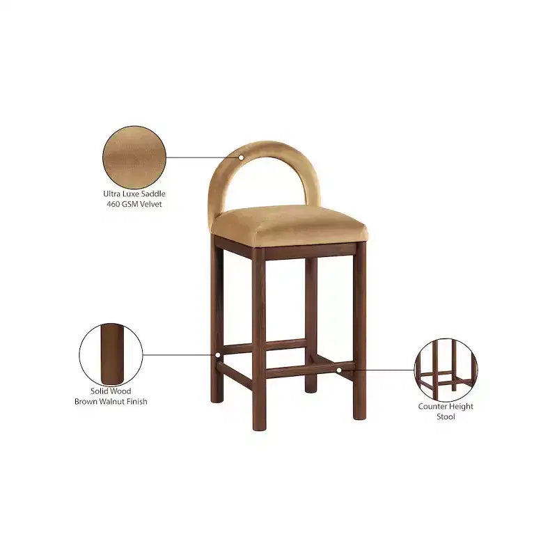 Tabouret de bar en velours
