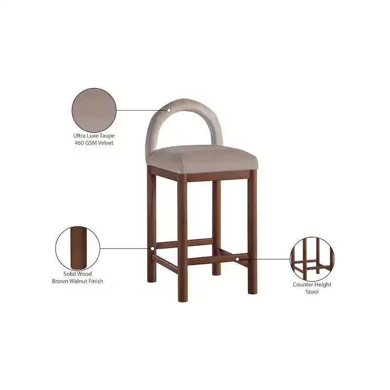 Tabouret de bar en velours