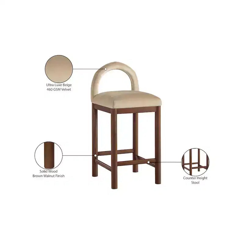 Tabouret de bar en velours