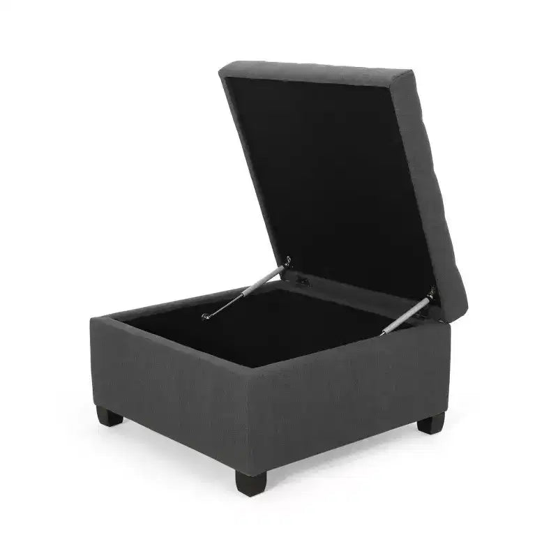 Banc de rangement carré de 31 po, banc de bout de lit de style ottoman avec couvercle touffeté, ottoman pour salon, entrée