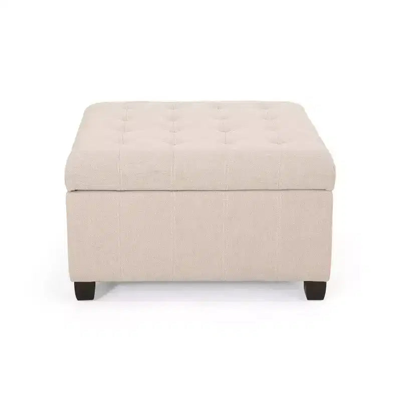 Banc de rangement carré de 31 po, banc de bout de lit de style ottoman avec couvercle touffeté, ottoman pour salon, entrée