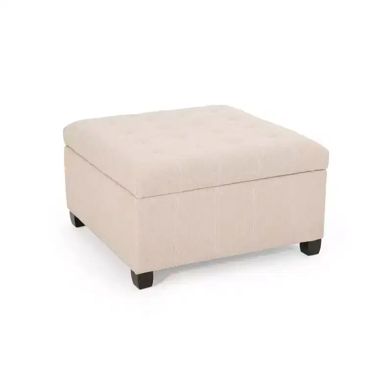Banc de rangement carré de 31 po, banc de bout de lit de style ottoman avec couvercle touffeté, ottoman pour salon, entrée