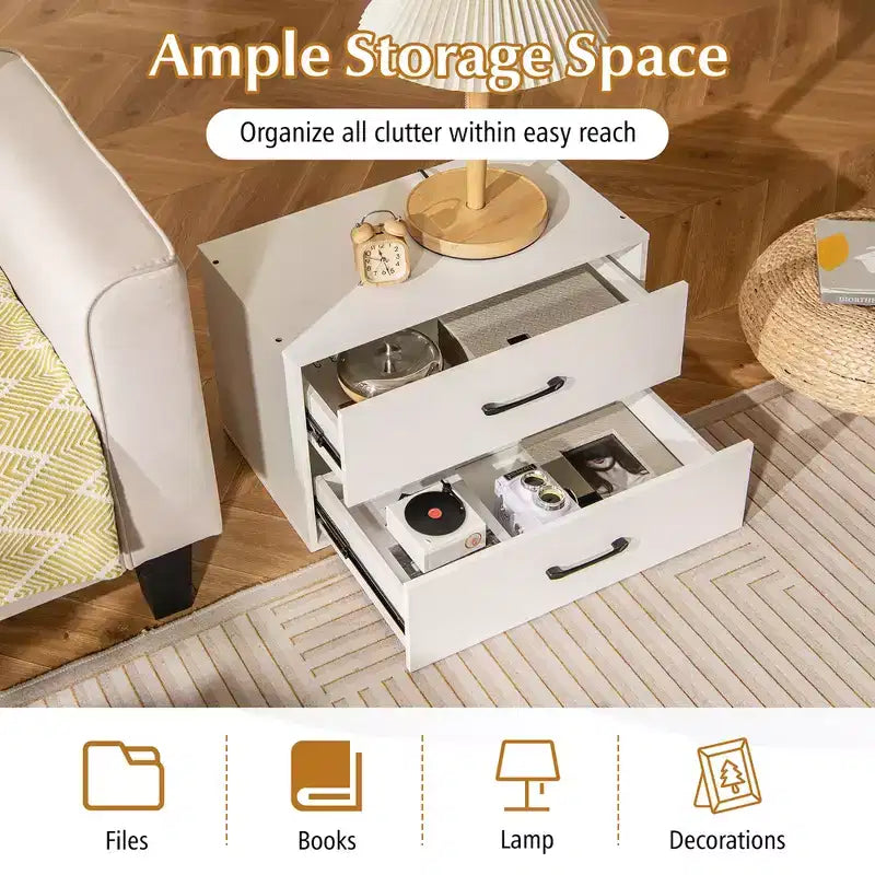 Lot de 2 boîtes de rangement empilables à double tiroir avec dispositif anti-basculement