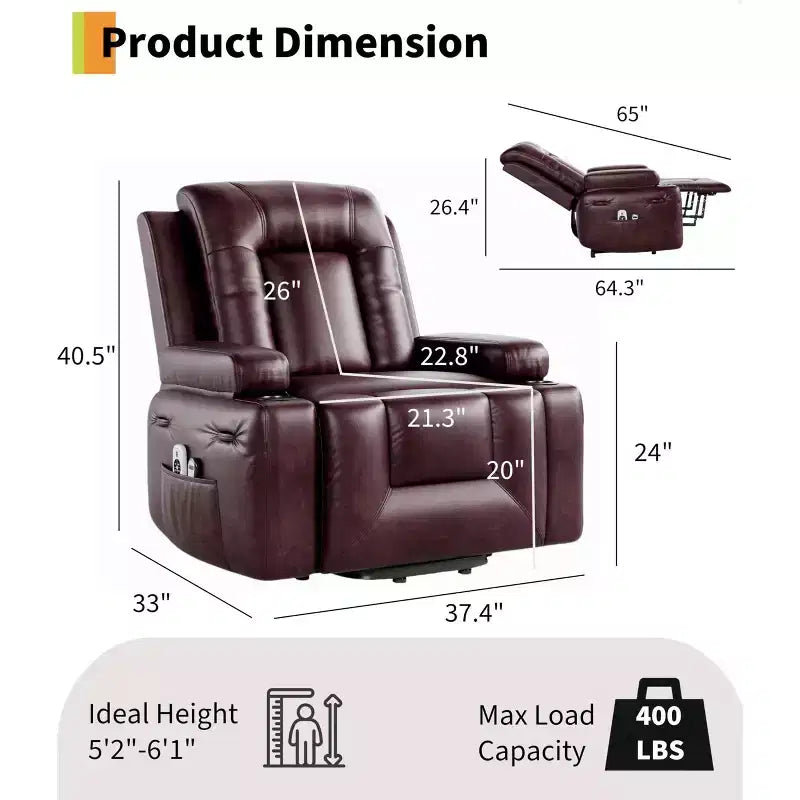 Fauteuil inclinable électrique réglable en hauteur