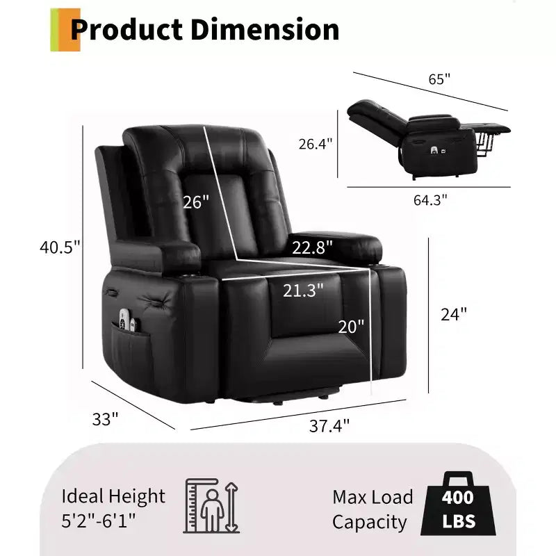 Fauteuil inclinable électrique réglable en hauteur