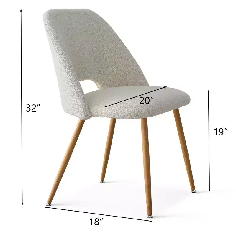 Chaise de salle à manger tapissée de tissu