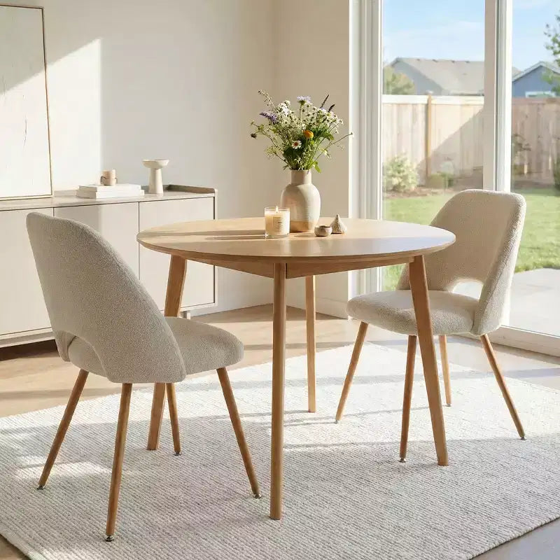 Chaise de salle à manger tapissée de tissu