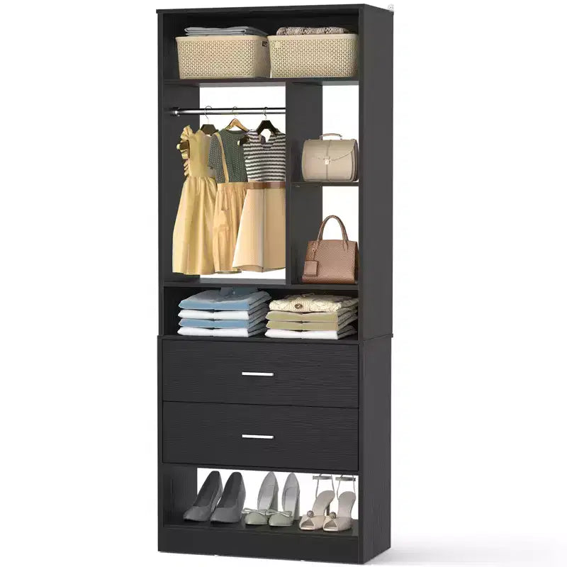 Système de rangement avec 2 tiroirs en bois
