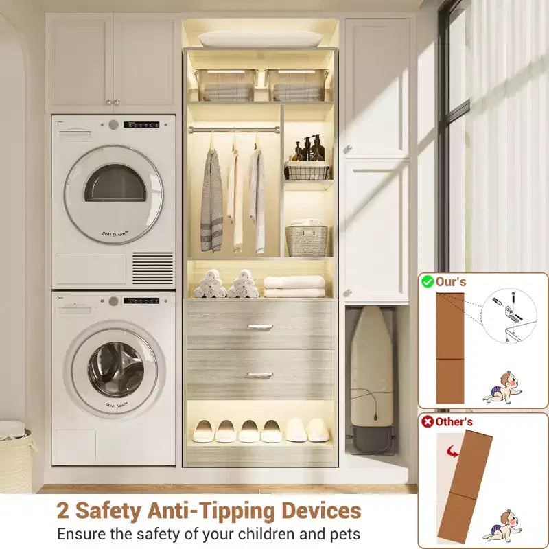 Système de rangement avec 2 tiroirs en bois