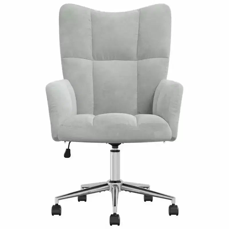 Chaise longue, velours gris clair (100 % polyester), acier standard.