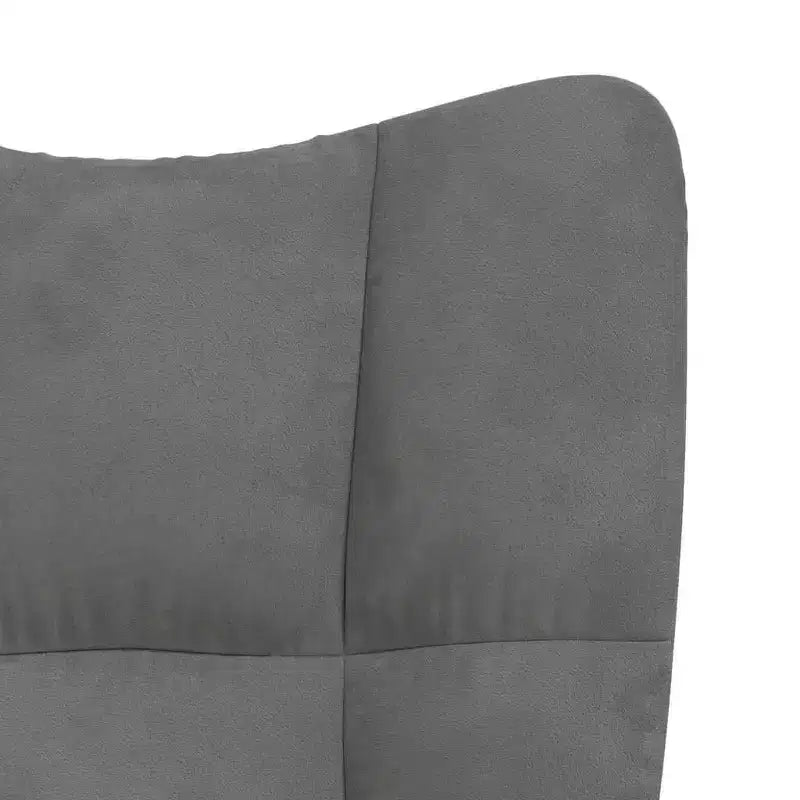 Fauteuil à bascule d'appoint avec siège rembourré pour salon en velours – Gris foncé Sans repose-pieds