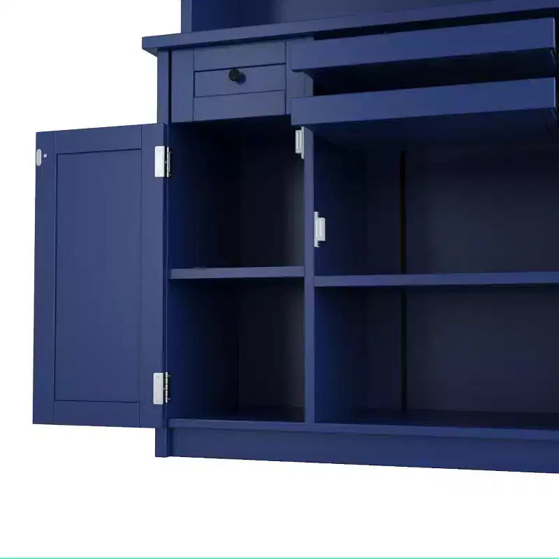 Buffet de cuisine de 190,5 cm de hauteur avec portes vitrées, meuble de rangement autoportant pour cuisine, salle à manger ou salon