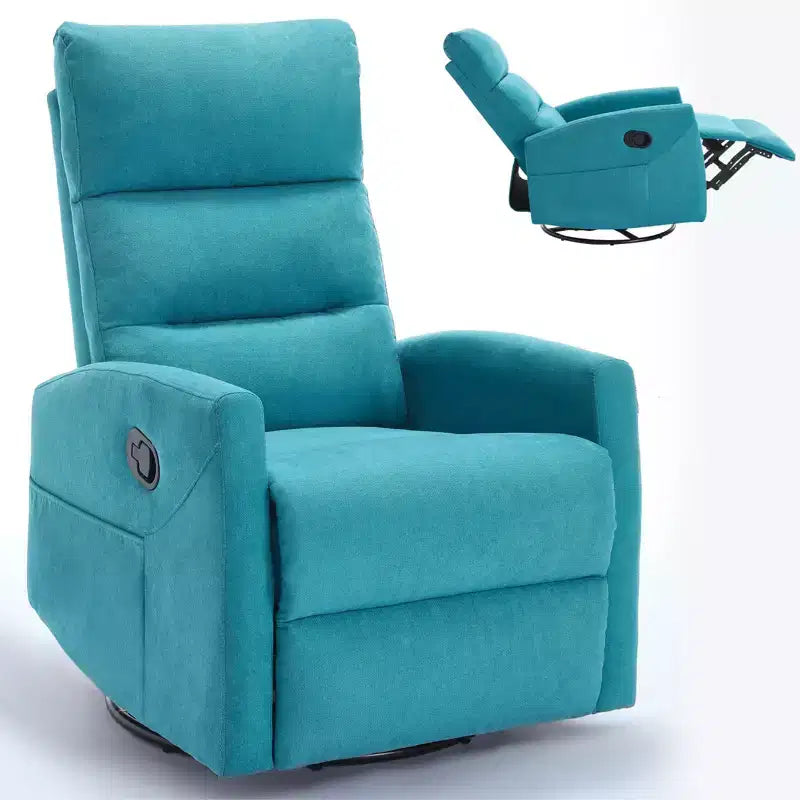 Fauteuil relax manuel avec fonction bascule et pivot en tissu, fauteuil d'appoint rembourré pour salon