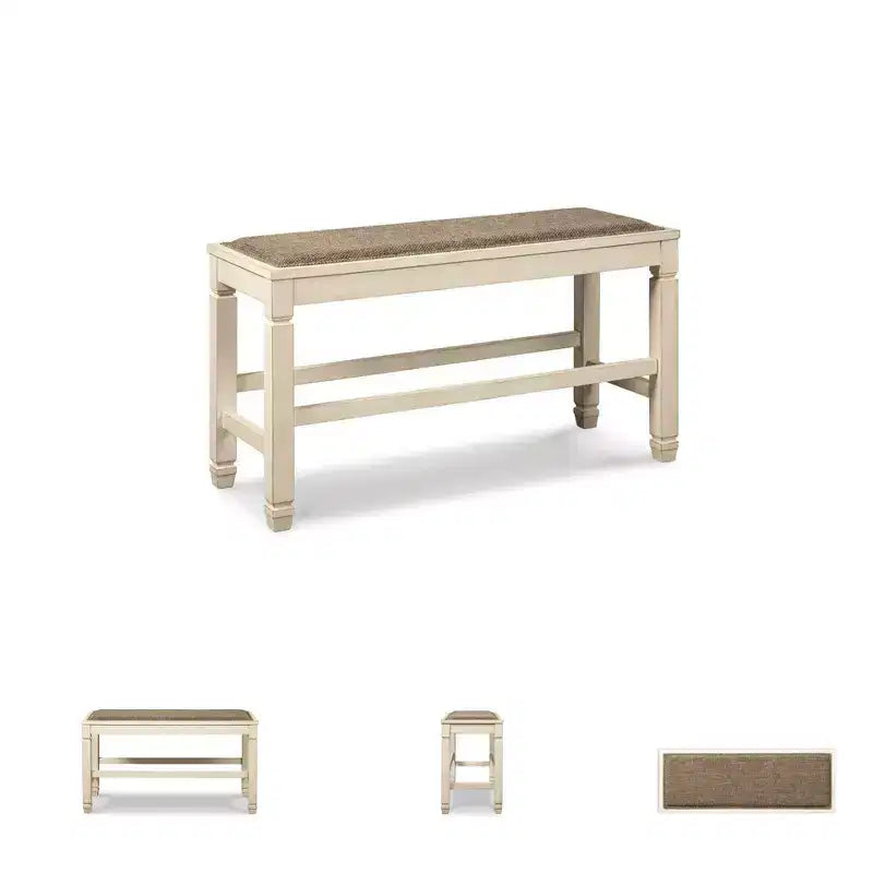 Banc de restaurant hauteur comptoir de bar, blanc rétro