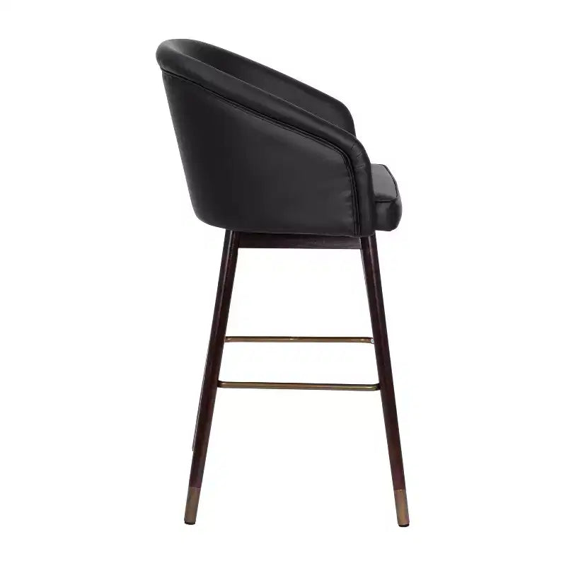 Tabourets de bar rembourrés avec cadres en bois