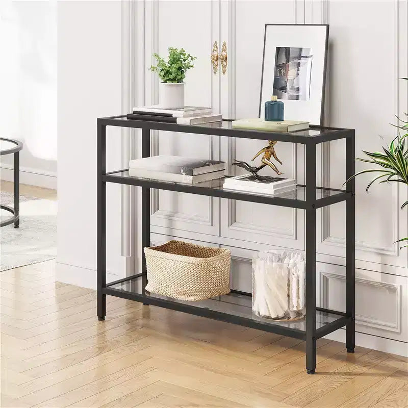 Console de Table 3 Niveaux en Verre Trempé pour Porche