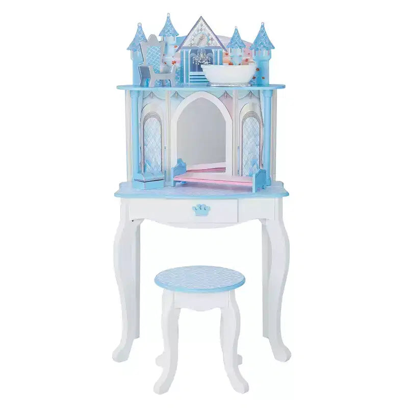 Coiffeuse château enchanté (blanc/rose)