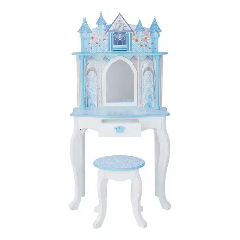 Coiffeuse château enchanté (blanc/rose)