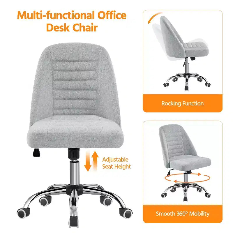 Chaise de bureau à dossier mi-haut en similicuir avec piètement en métal chromé