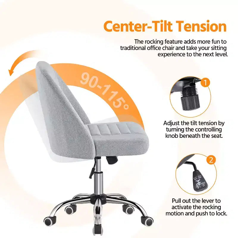 Chaise de bureau à dossier mi-haut en similicuir avec piètement en métal chromé