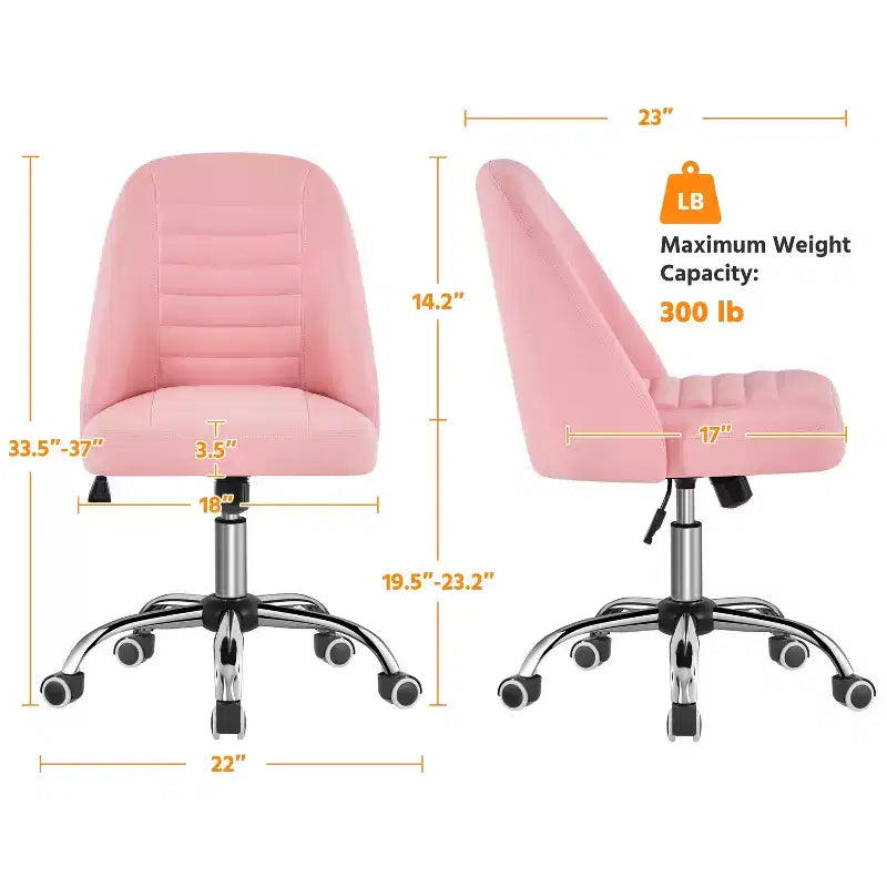 Chaise de bureau à dossier mi-haut en similicuir avec piètement en métal chromé