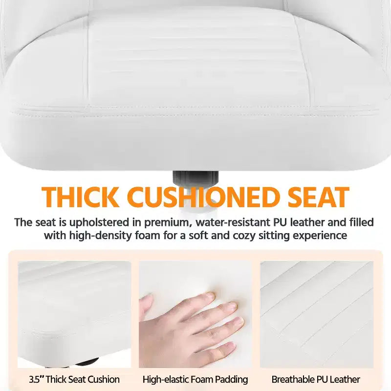 Chaise de bureau à dossier mi-haut en similicuir avec piètement en métal chromé