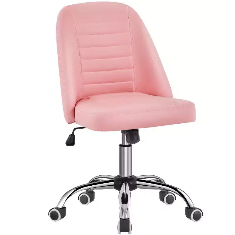 Chaise de bureau à dossier mi-haut en similicuir avec piètement en métal chromé